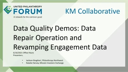 Title slide for June 16 2021 Office Hours on Data Quality