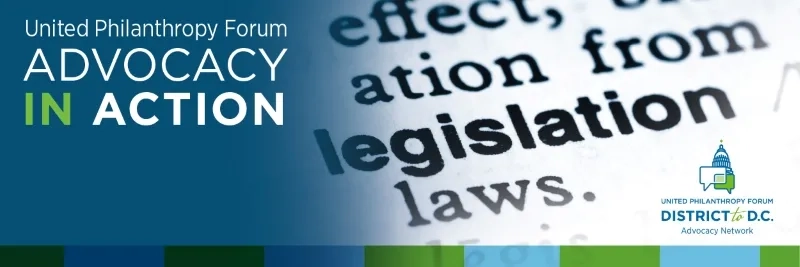 Logo featuring graphic of the definition of "legislation" and the Forum's advocacy network name